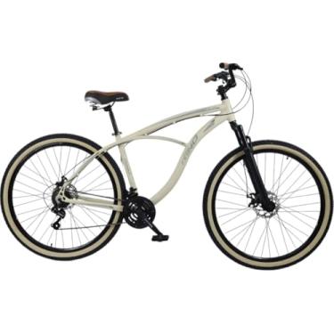 Imagem de Bicicleta Rino Caiçara Aro 29 Alumínio – 21 Marchas, Suspensão 80mm, Freio a Disco, Cubo Rolamentado, Rapid Fire (Bege, 18)