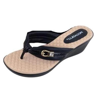 Imagem de Chinelo Feminino Piccadilly Wide Fit Anabela 540320 - Preto - 39-Feminino