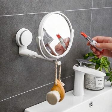 Imagem de Espelho dobrável de parede no banheiro salão de beleza espelho de maquiagem orelha de gato(bg55)