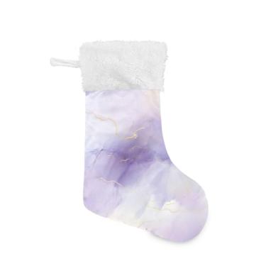 Imagem de GakkiGii Pacote com 2 meias douradas de mármore, decoração de Natal grande para parede de árvore de lareira, 45 x 31 cm