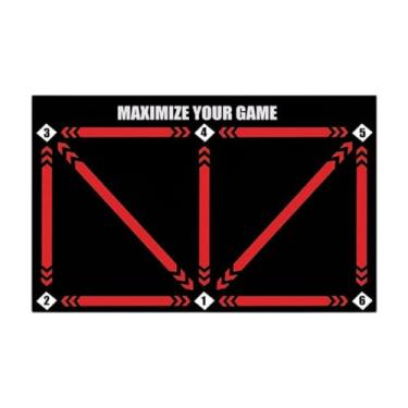 Imagem de Pegciuho Equipamento de treinamento de estatística de treinamento de futebol tapete de futebol para casa para casa, Vermelho