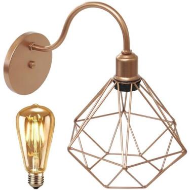 Imagem de Luminária Arandela de Parede Aramada Diamante Industrial Retro + Lâmpa
