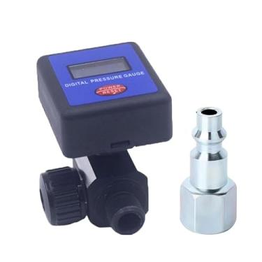 Imagem de shamjina Regulador de ar para pulverizador de tinta, medidor de pressão de ar profissional preciso de 0 a 145 PSI, acessórios com display digital LCD