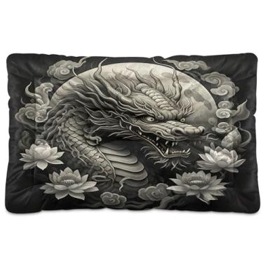 Imagem de SEHANY Cama de dragão vintage para cães e gatos com fundo antiderrapante, cama de canil, colchão macio para animais de estimação, lavável, almofada para cães pequenos, médios e grandes, gatos, 61 x 45