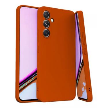 Imagem de Capa Case PREMIUM Compatível Samsung_ Galaxy A56 Silicone Macio Interior Aveludado - Proteção De Câmera (MARROM)