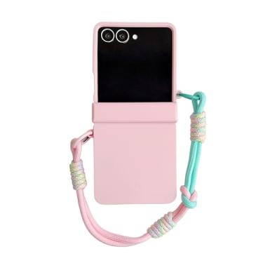 Imagem de Capa de celular fofa com cores em degradê para Samsung Galaxy Z Flip 7 6 5 4 3 Zflip7 Flip6 5g com alça de mão anti-perda e proteção traseira (para Galaxy Z Flip 5/7)