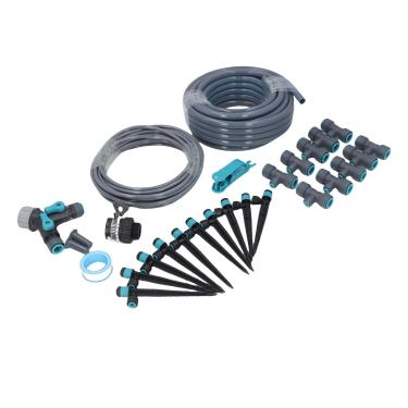 Imagem de LiebeWH Kit de Irrigação por Gotejamento de 10m, Mangueira de Pvc Com Bico de Pulverização Ajustável para de Resfriamento e Rega Eficiente de Estufa de Jardim Gramado