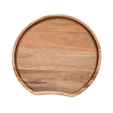 Imagem de KiBcsLic Bandeja de madeira para servir alimentos, petiscos, tábua de charcutaria, travessa rústica para frutas, tábua de pães para chá, mesa de jantar com, Pequeno