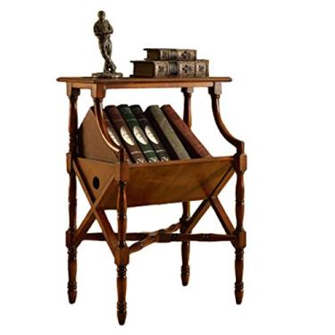 Imagem de Porta-revistas de chão de madeira maciça Rack de revistas doméstico armazenamento sala de estar suporte de revistas de chão