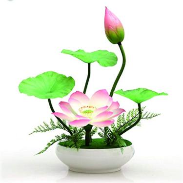 Imagem de Flores artificiais em forma de lótus bonsai de flores artificiais é usado no escritório sala de estar para colocar arranjos artísticos de flores e decorações de flores artificiais flores
