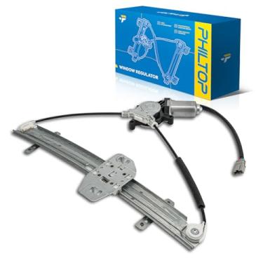Imagem de PHILTOP Regulador de vidro elétrico dianteiro esquerdo do lado do motorista 741-742 com motor compatível com Honda Civic 2001 2002 2003 2004 2005