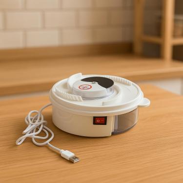 Imagem de Armadilha Pega Moscas Elétrica, Branco, 20cm Diâmetro, USB, Plástico, Sem Inseticida