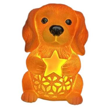 Imagem de Generic Luminária Noturna em Forma de Cachorrinho com LED - Estatueta Fofa de Resina - Decoração Natalina - Presente de Natal - Enfeite de Lareira, Filhote de Cachorro Estrela