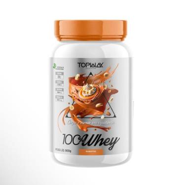 Imagem de Suplemento whey protein 100% concentrado pote 900g topway sabor Banoff