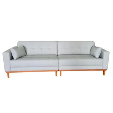 Imagem de Sofá  Gianni Bipartido Tecido Acquablock Pé Base Madeira  250cm - 4R E
