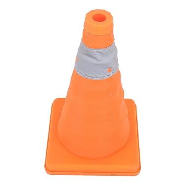 Imagem de Hyuduo Cone de Segurança de Trânsito Extensível, Base Reforçada Durável, Faixa Reflexiva Altamente Visível, Dobrável, Fácil de Organizar, Com Tecido Flexível, para Aviso e Lembrete