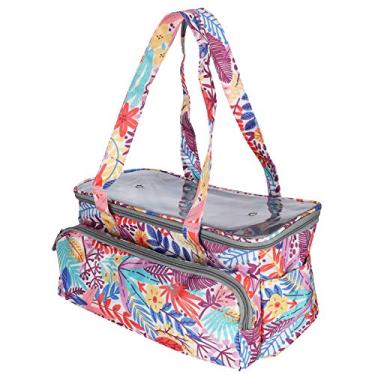 Imagem de CUOFYUNL Bolsa de armazenamento de lã para impressão, sacola de tricô de fios DIY, suprimentos de costura, organizadores