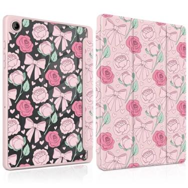 Imagem de MEEgoodo Capa para Samsung Galaxy Tab A9 Plus 27.9 cm 2024 2023 com suporte para caneta S, capa para tablet com revestimento traseiro de acrílico transparente + suporte de três dobras + despertar