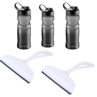 Imagem de Conjunto de 2 Rodo Plástico Multiuso Branco com Raspador 18cm + 3 Garrafa Squeeze Sport Fit 500 ML Preta