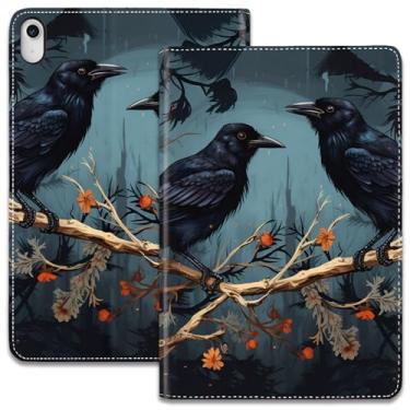 Imagem de Capa para iPad (A16) 11ª geração 11 polegadas 2025/iPad 10ª geração 10,9 polegadas 2022, suporte ajustável, auto despertar/hibernar, capa inteligente - Branch Crow