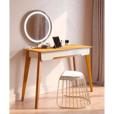 Imagem de Penteadeira Jazz Off White Nature Com Led - Imcal