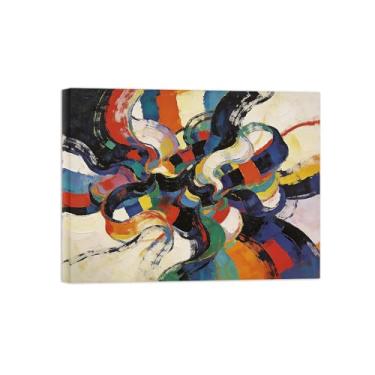 Imagem de Impressões abstratas em tela-Quadro texturizado para parede-Colorido-Pintura moderna para sala de estar 30x40cm Tela Embrulhada