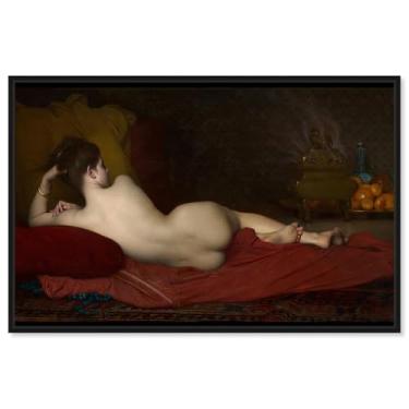 Imagem de Art Remedy Tela Retratos Vintage, 38.1 cm x 25.4 cm, Moldura preta, Lefebvre Odalisque