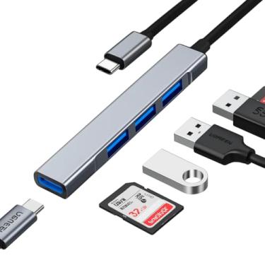 Imagem de Hub USB-C 3.0 com 4 Portas – Extensor de Alta Velocidade 5 Gbps para Notebook, PC e MacBook – Multiporta Tipo-C para HD Externo, Pen Drive, Teclado, Mouse e Impressora – Corpo Premium em Alumínio