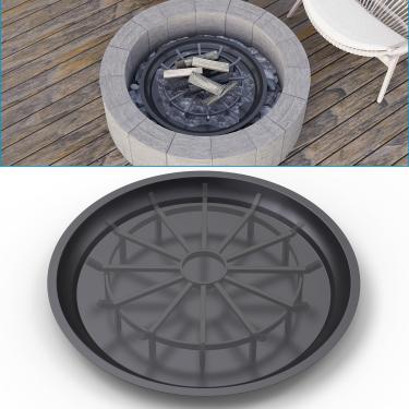 Imagem de Air Jade Bandeja de cinzas de 61 cm para churrasqueira redonda, bandeja coletora de cinzas de metal resistente, serve para grades redondas de 61 cm, coleção de cinzas e brasas fáceis de limpar