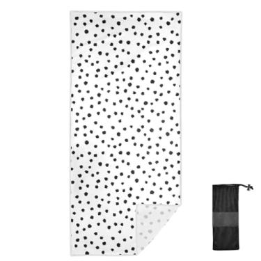 Imagem de Joitme Toalhas de bolinhas pretas brancas infantis, 76 x 152 cm, toalhas finas de secagem rápida para piscina de praia, toalhas de praia de verão