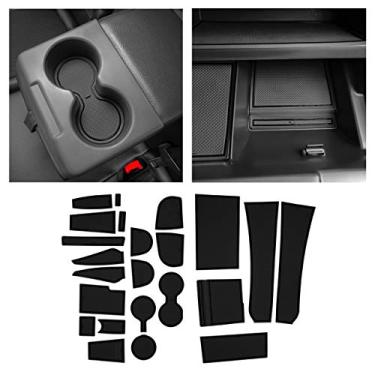 Imagem de CupHolderHero Serve para Ford EcoSport Accessories 2018-2021 Premium Custom Interior Antiderrapante Antipoeira Suporte de Copos, Tapetes de Forro de Console Central, Forros de Bolso para Porta Conjunto de 25 Peças (Preto Sólido)