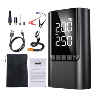 Imagem de Luocute Arranque de Carro Com Bomba de Ar, Impulsionador de Bateria Portátil de 12V e Inflador de Pneus para Carros, (6000mAh, clipes comuns)