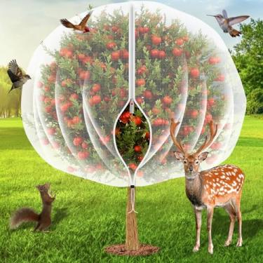 Imagem de Mydrissu Grande rede para árvores frutíferas com zíper e cordão, rede de insetos de jardim, barreira de pragas, capa de proteção de plantas de malha fina para evitar pássaros, esquilos, veados, saco