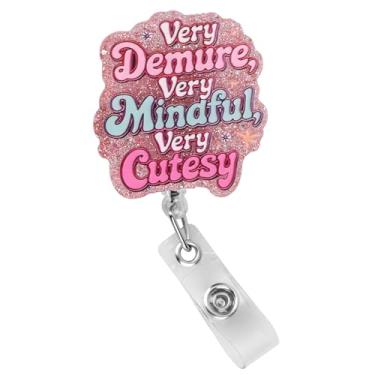 Imagem de Carretel de crachá de enfermeira engraçado, porta-crachá retrátil com glitter, com clipe, estilo muito recatado e fofo para funcionários do hospital, médicos, estudantes de enfermagem, funcionários de