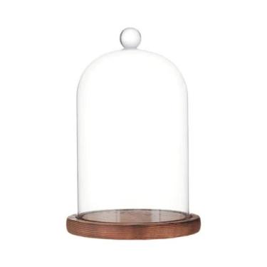 Imagem de Cúpula Decorativa De Vidro Com Base De Cortiça Para Plantas Florais E 