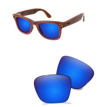 Imagem de AOZAN Lentes de substituição ANSI Z87.1 para óculos inteligentes RayBan Meta Wayfarer RW4008 53 mm, fotocromáticas e resistentes a impactos, Capri Blue, RW4008 53mm