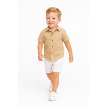 Imagem de Conjunto social infantil menino camisa e bermuda evento - Luar encanta