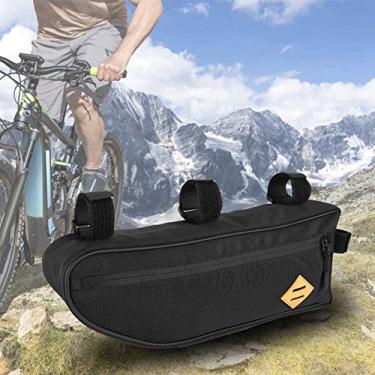Imagem de Generic Grande Saco de Quadro Triangular de Bicicleta à Prova D'água Bolsa de Armazenamento Durável para Ciclismo Sob o Tubo Superior Dianteiro do Assento - Compatível Com a Maioria das Bicicletas (M)