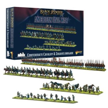 Imagem de Wargames Delivered - Batalhas épicas de pólvora preta - Cavalaria Confederada da Guerra Civil Americana e Brigada Zouaves Miniaturas de 12,5 mm, 4 regimentos, pacote digital - Kit de modelos de