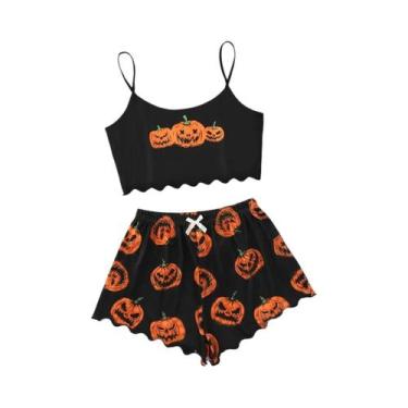 Imagem de Conjunto De Pijamas Sexy De Halloween Para Mulheres, Camisola De Manga