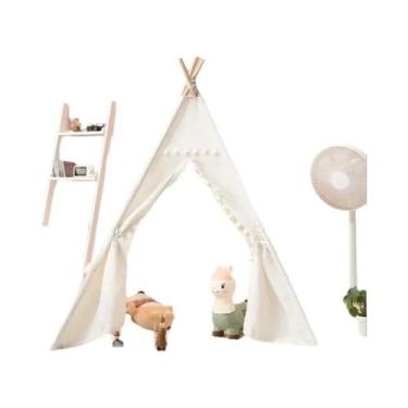 Imagem de Tenda Teepee Portátil Para Crianças De 1,6M, Casa De Brincar Triangula