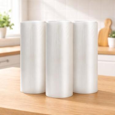 Imagem de Kit 3 Rolos Saco Para Seladora a Vácuo 12cm x 5m Com Ranhuras