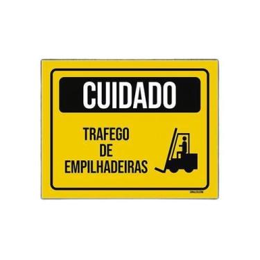 Imagem de Placa Atenção Cuidado Trafego De Empilhadeiras 36X46 - Sinalizo