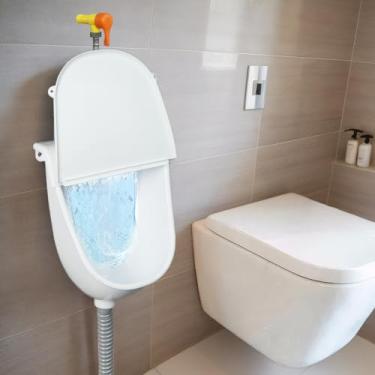 Imagem de Mictório comercial montado na parede com tampa articulada mictório de lavagem de banheiro para homens mictórios de plástico para homens mictório sem água garagem urinol desviador de urina ao ar livre