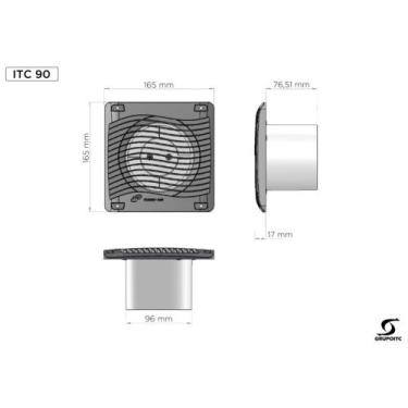 Imagem de Exaustor 90 Com Grande 170x170 Branco 220V ITC