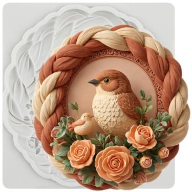 Imagem de MYPRACS Moldura de pássaro molde de fondant molde de silicone para decoração de bolos topo de cupcake pasta de goma de chocolate argila polímero