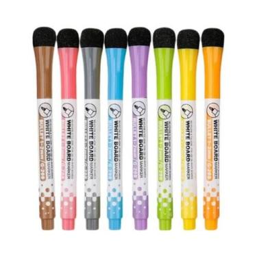 Imagem de Canetas Magnéticas Para Quadro Branco Em 8 Cores, Ponta Fina, À Base D