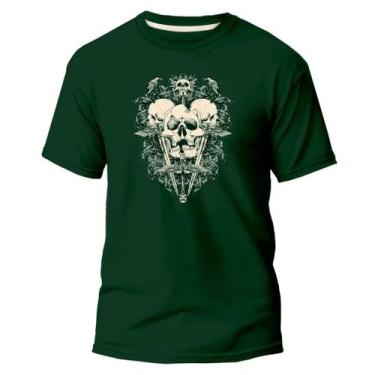 Imagem de Camiseta Basica Algodão Premium Estampa Digital Crânio White - Pavesi,