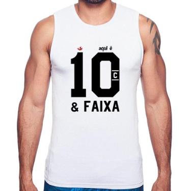 Imagem de Regata Aqui é 10 e Faixa - Foca na Moda, Branco, M