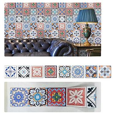 Imagem de 1 unidade Autocolante de Azulejo Retrô em PVC Decalques para Parede Removíveis Papéis DIY Cozinha Banheiro Casa Organização Proteção